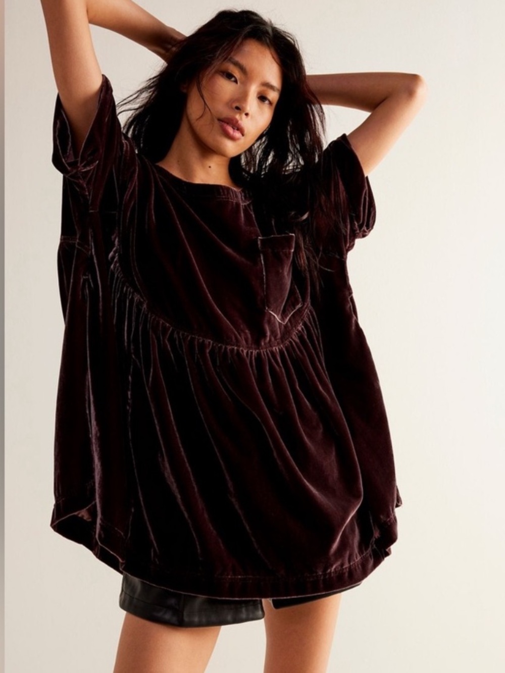 We The Free Moon City Velvet Tunic Top